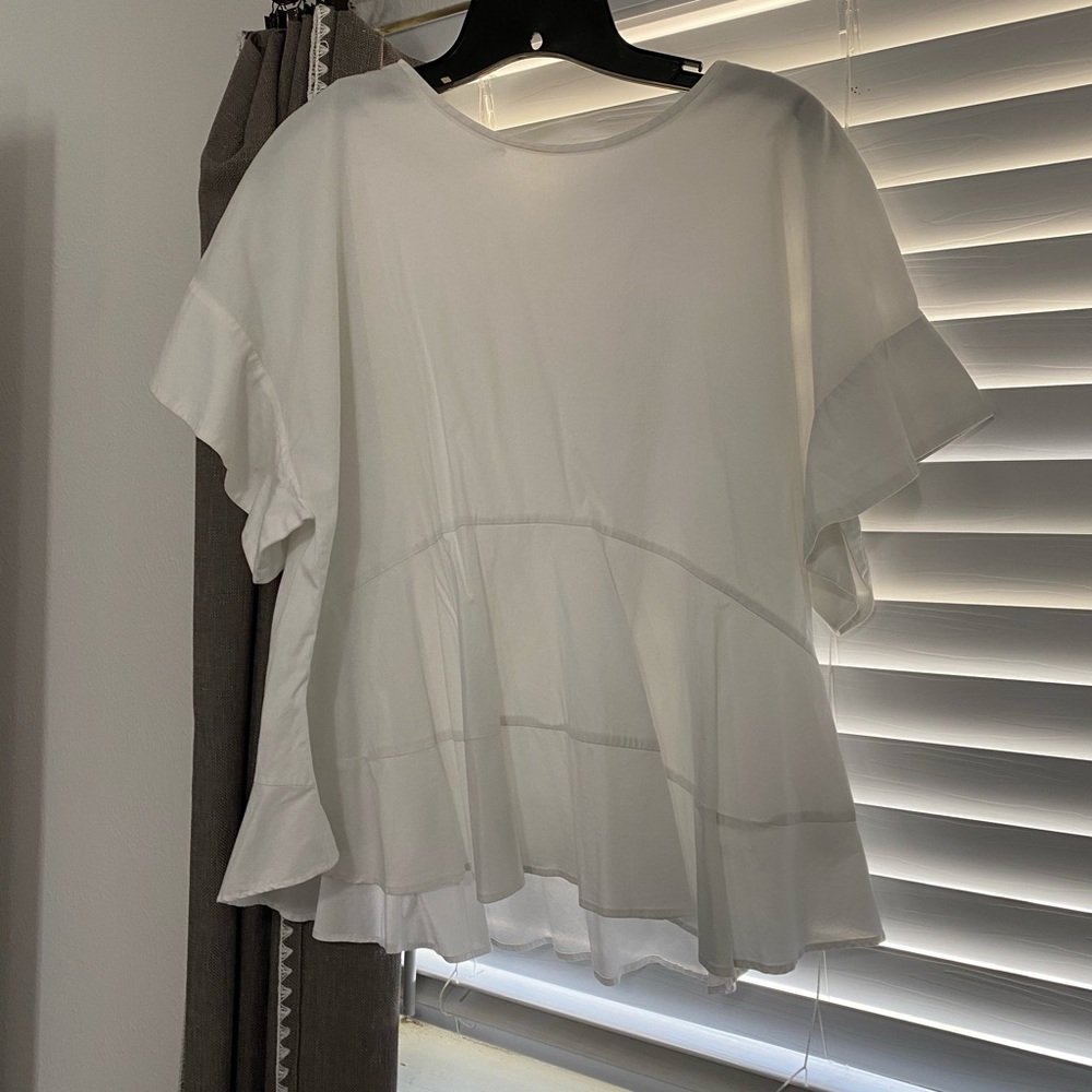 Zara white flowy blouse